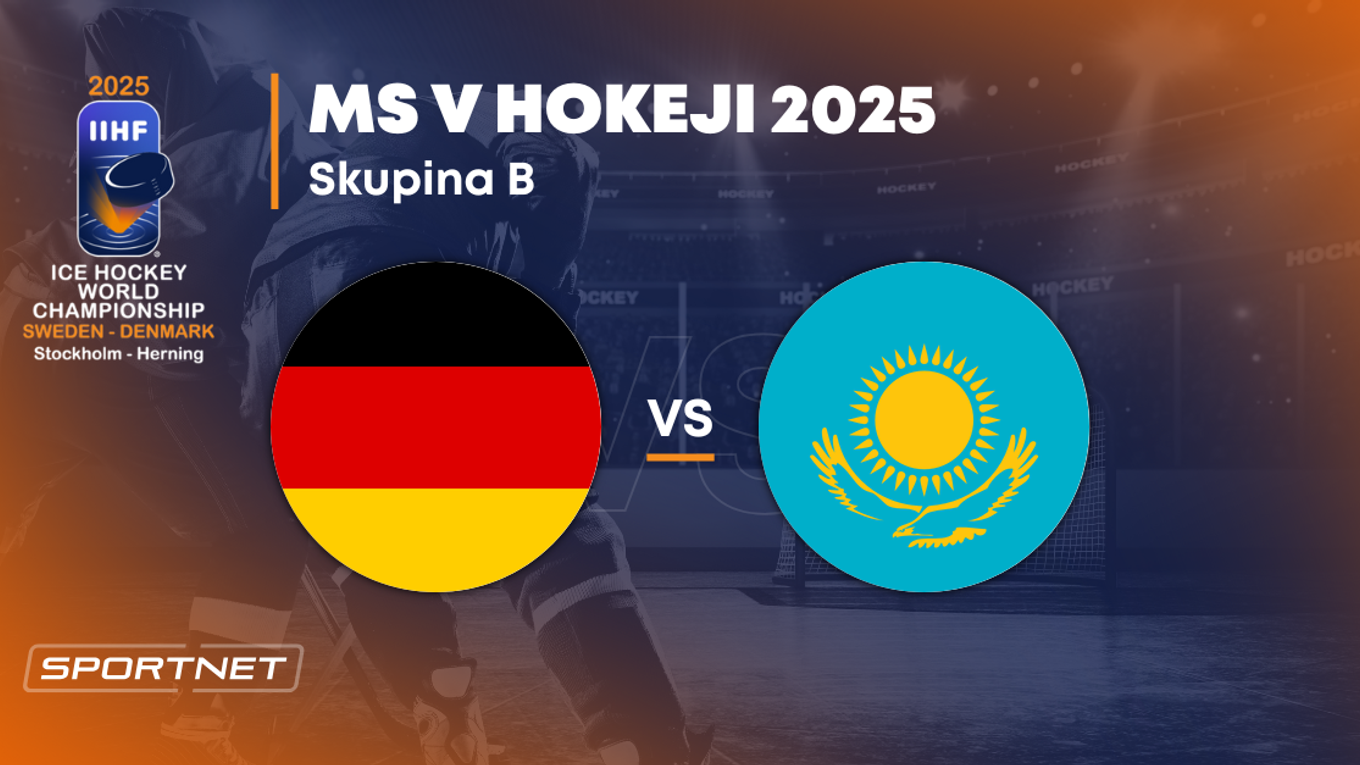 Nemecko - Kazachstan: ONLINE prenos zo zápasu na MS v hokeji 2025 vo Švédsku a Dánsku.