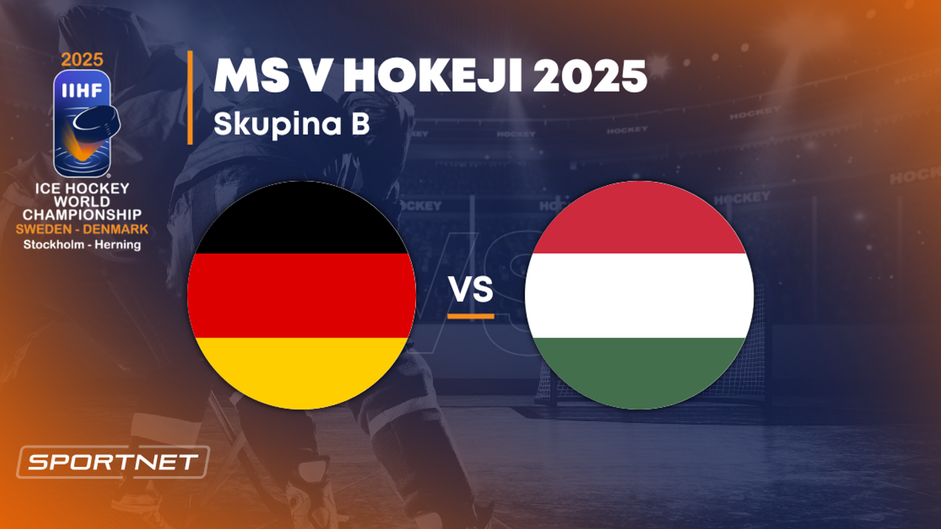 Nemecko - Maďarsko: ONLINE prenos zo zápasu na MS v hokeji 2025 vo Švédsku a Dánsku.