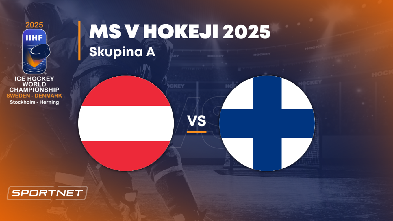 Rakúsko - Fínsko: ONLINE prenos zo zápasu na MS v hokeji 2025 vo Švédsku a Dánsku.
