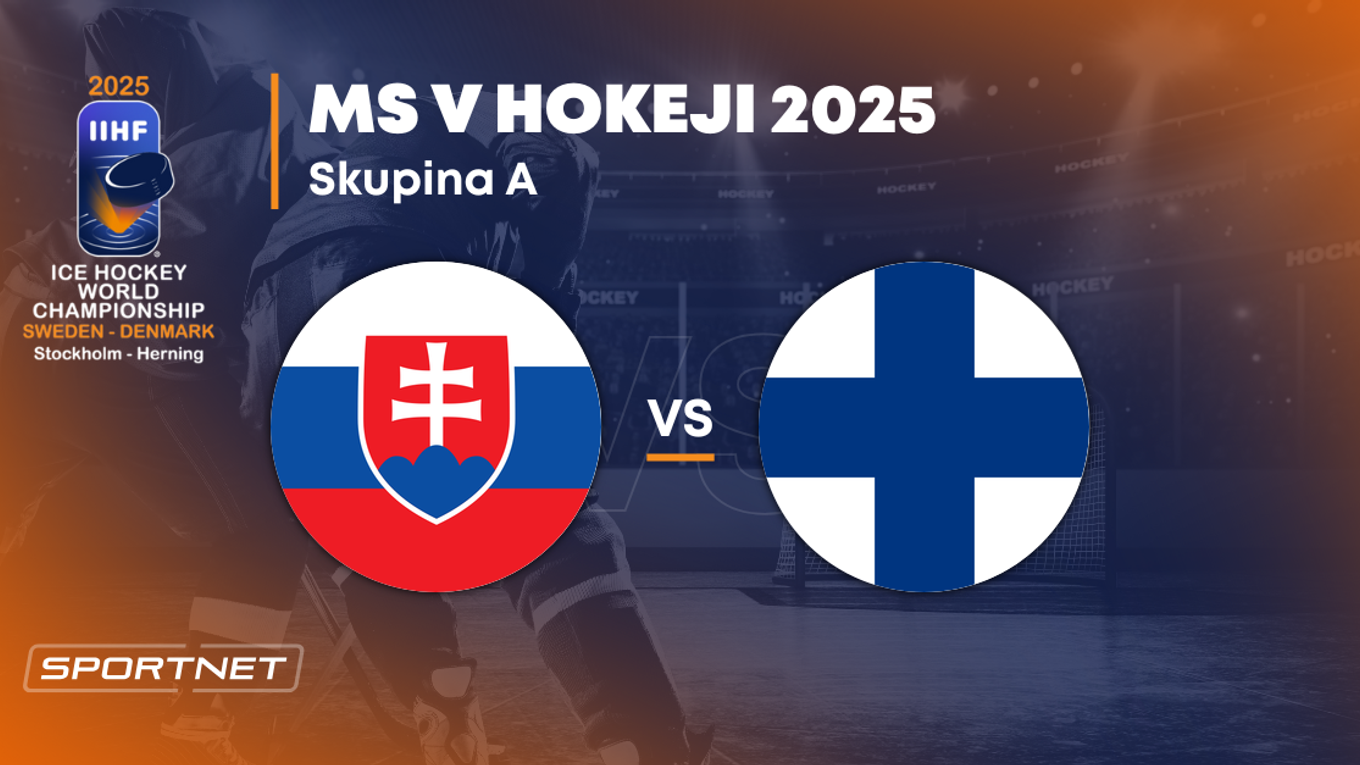 Slovensko - Fínsko: ONLINE prenos zo zápasu na MS v hokeji 2025 vo Švédsku a Dánsku.