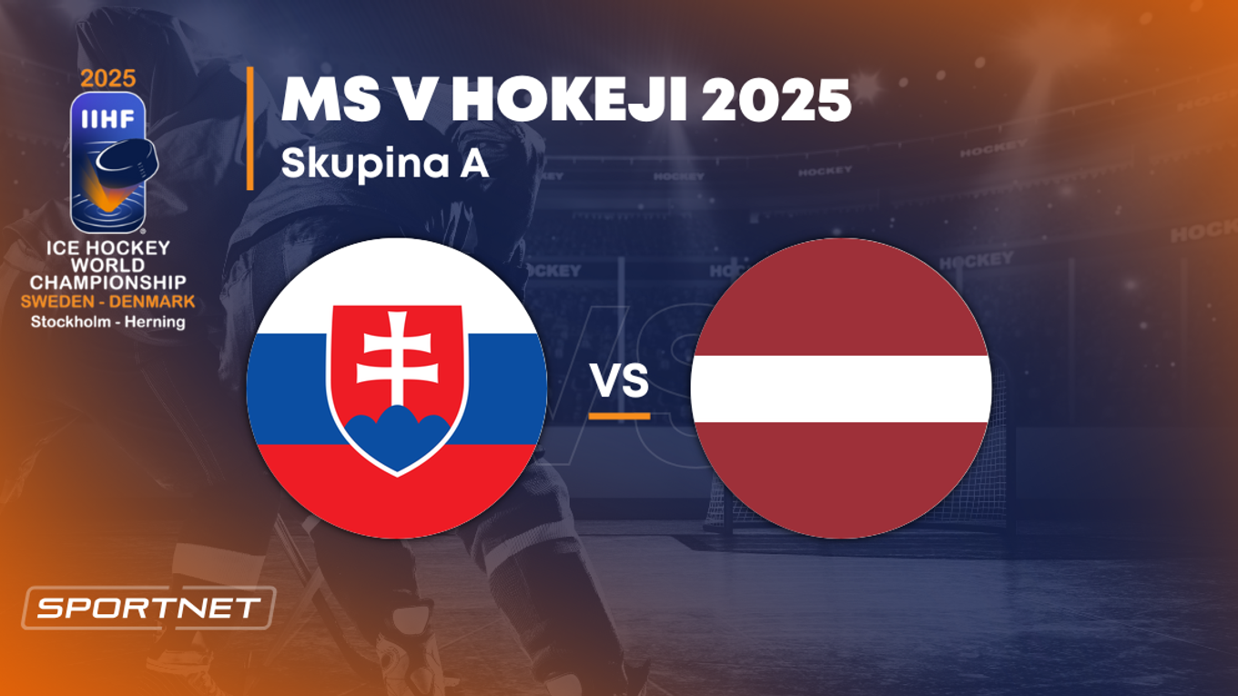 Slovensko - Lotyšsko: ONLINE prenos zo zápasu na MS v hokeji 2025 vo Švédsku a Dánsku.