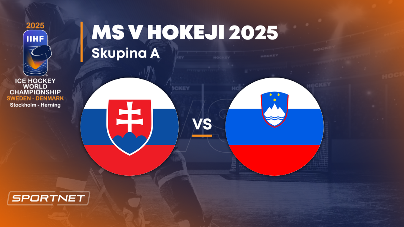 Slovensko - Slovinsko: ONLINE prenos zo zápasu na MS v hokeji 2025 vo Švédsku a Dánsku.