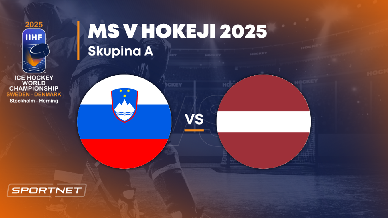 Slovinsko - Lotyšsko: ONLINE prenos zo zápasu na MS v hokeji 2025 vo Švédsku a Dánsku.