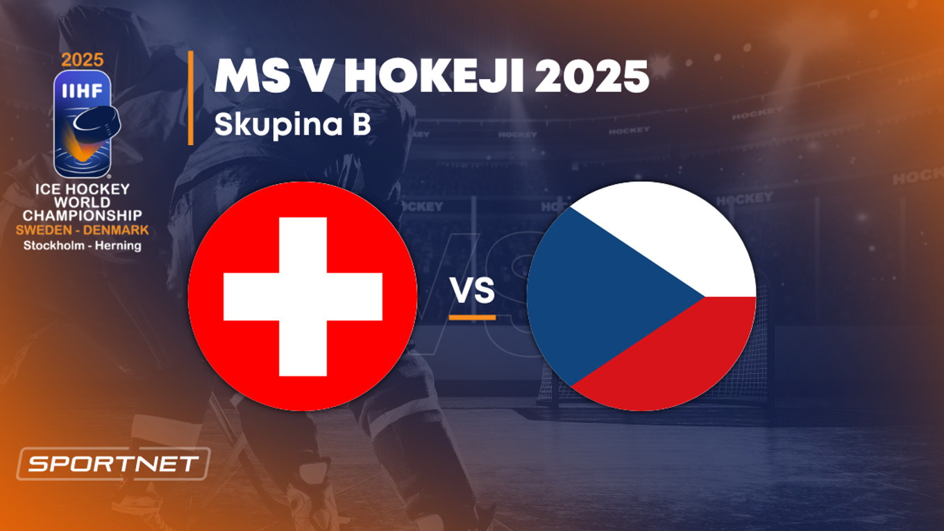 Švajčiarsko - Česko: ONLINE prenos zo zápasu na MS v hokeji 2025 vo Švédsku a Dánsku.