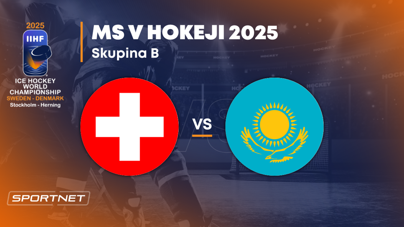 Švajčiarsko - Kazachstan: ONLINE prenos zo zápasu na MS v hokeji 2025 vo Švédsku a Dánsku.