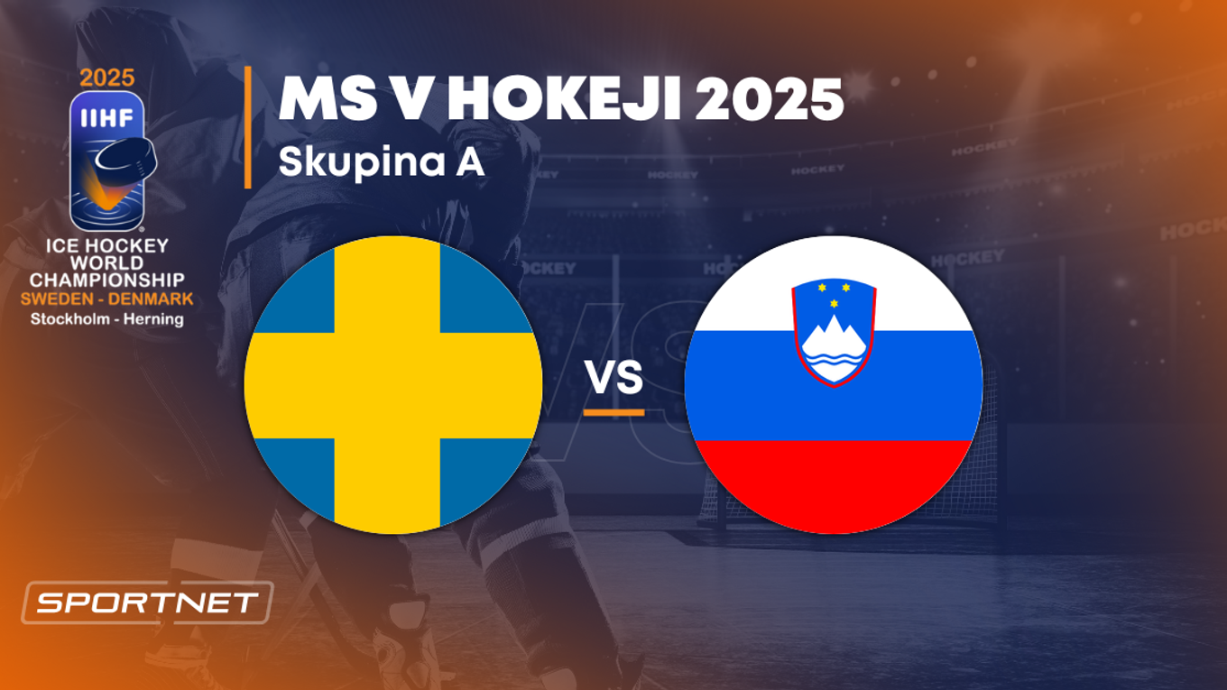 Švédsko - Slovinsko: ONLINE prenos zo zápasu na MS v hokeji 2025 vo Švédsku a Dánsku.
