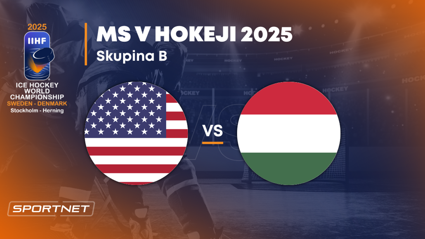 USA - Maďarsko: ONLINE prenos zo zápasu na MS v hokeji 2025 vo Švédsku a Dánsku.
