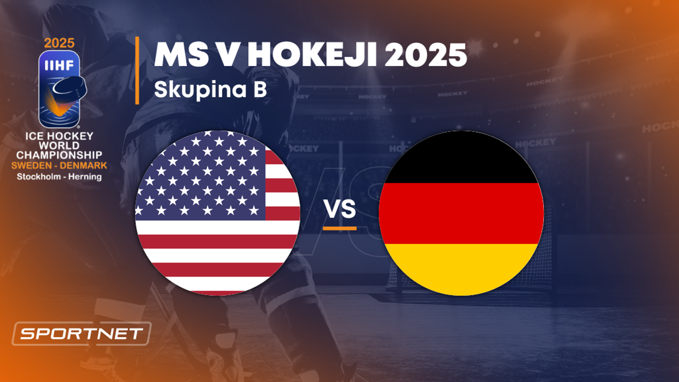 USA - Nemecko: ONLINE prenos zo zápasu na MS v hokeji 2025 vo Švédsku a Dánsku.
