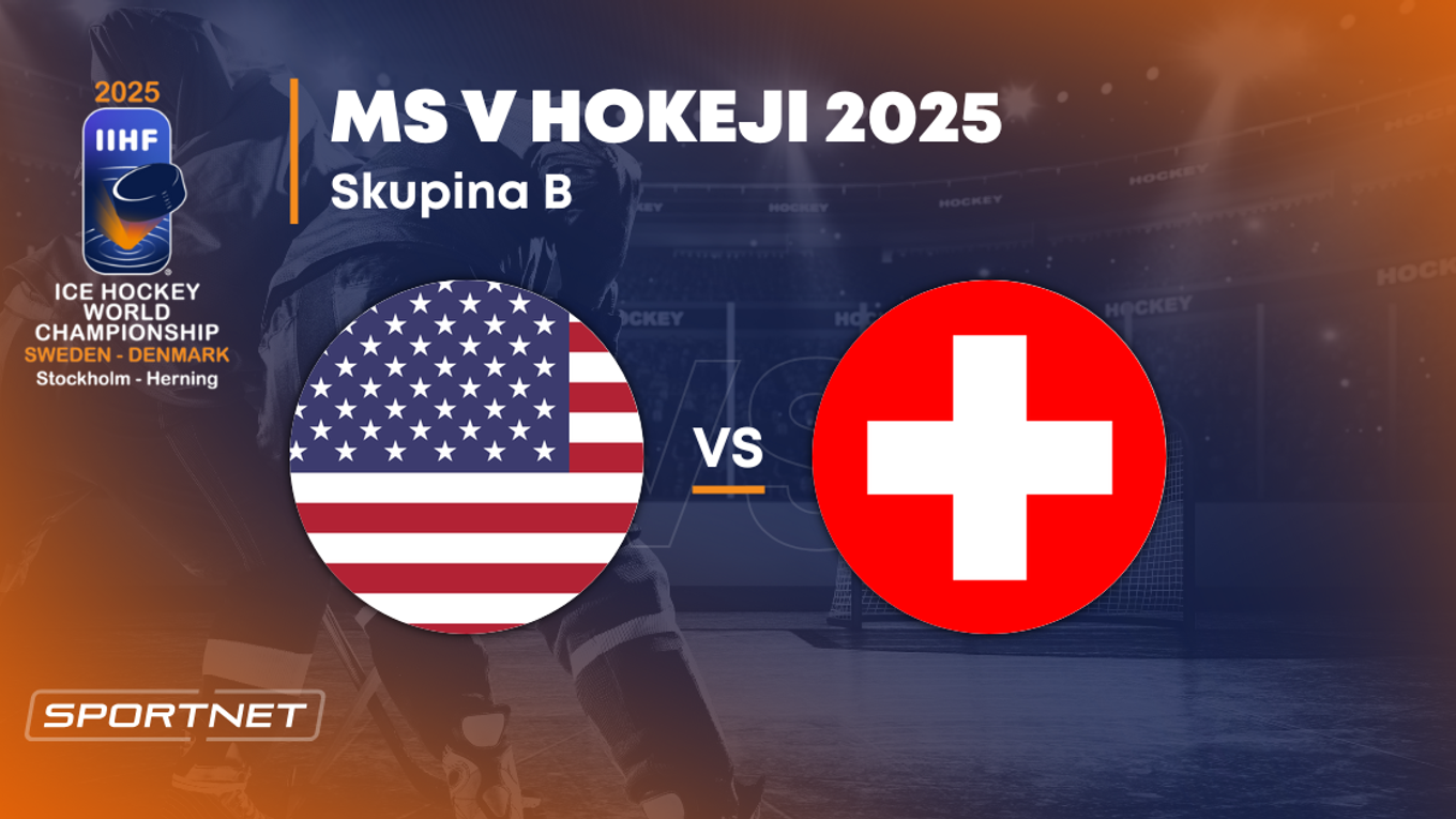 USA - Švajčiarsko: ONLINE prenos zo zápasu na MS v hokeji 2025 vo Švédsku a Dánsku.