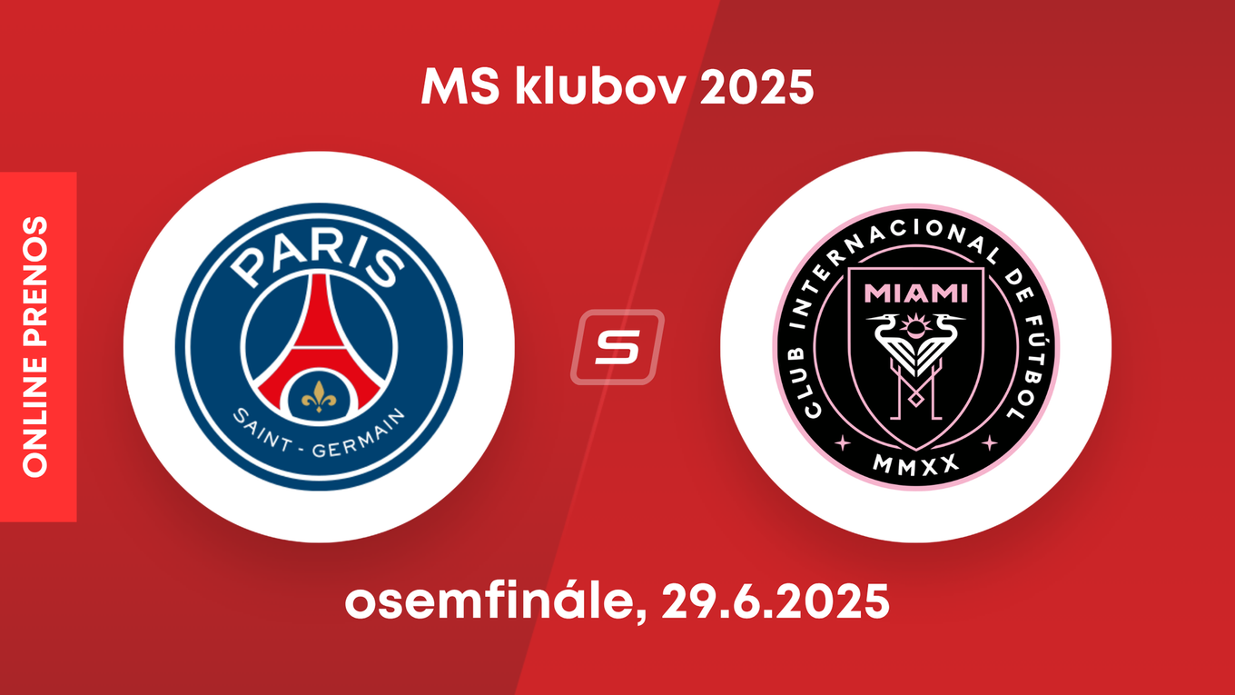 Paríž St. Germain - Inter Miami: ONLINE prenos zo zápasu osemfinále MS klubov 2025.