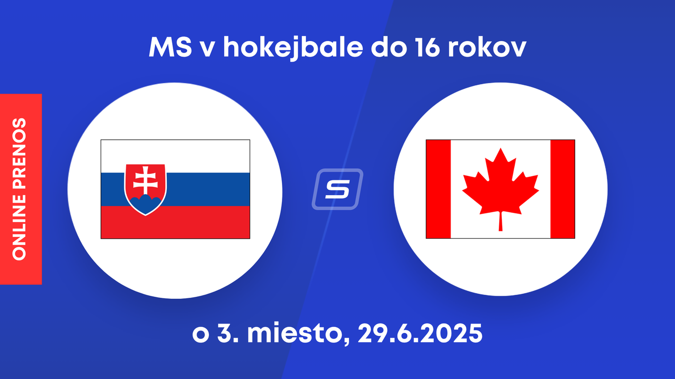 Slovensko - Kanada: Online prenos zo zápasu o 3. miesto na MS v hokejbale do 16 rokov 2025. 