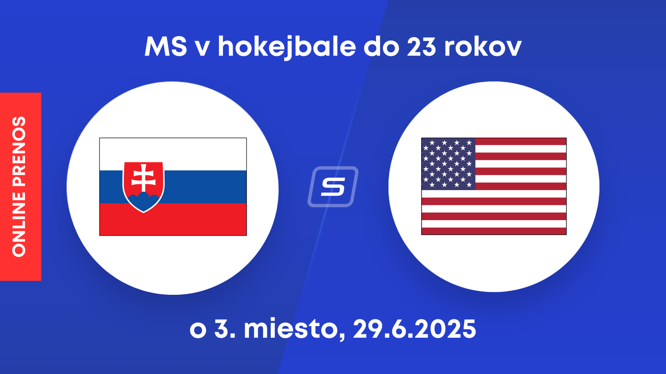 Slovensko - USA: ONLINE Prenos zo zápasu MS v hokejbale do 23 rokov 2025.