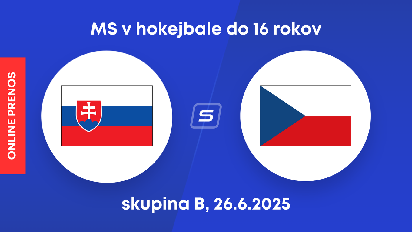 Slovensko - Česko White: Online prenos zo zápasu MS v hokejbale do 16 rokov 2025. 