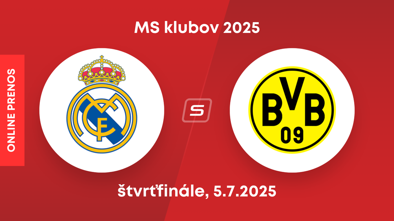 Real Madrid - Borussie Dortmund: ONLINE prenos zo zápasu MS klubov 2025.
