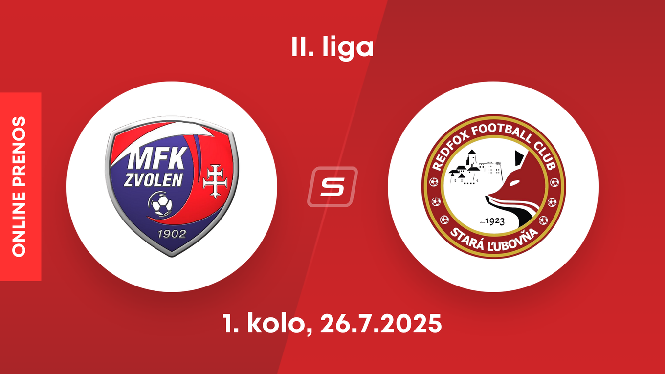 MFK Zvolen - Stará Ľubovňa Redfox Football Club: ONLINE prenos zo zápasu 1. kola II. ligy.