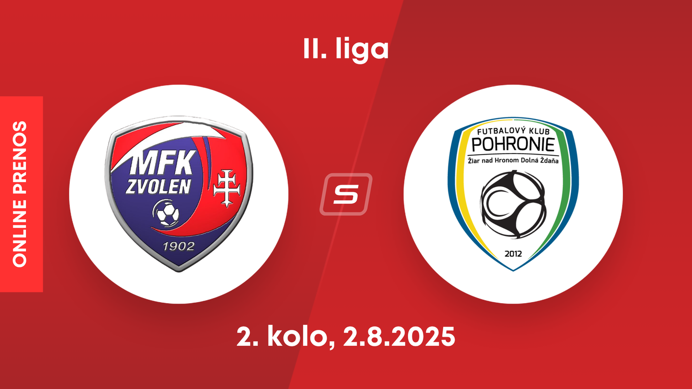 MFK Zvolen - FK Pohronie: ONLINE prenos zo zápasu 2. kola II. ligy.