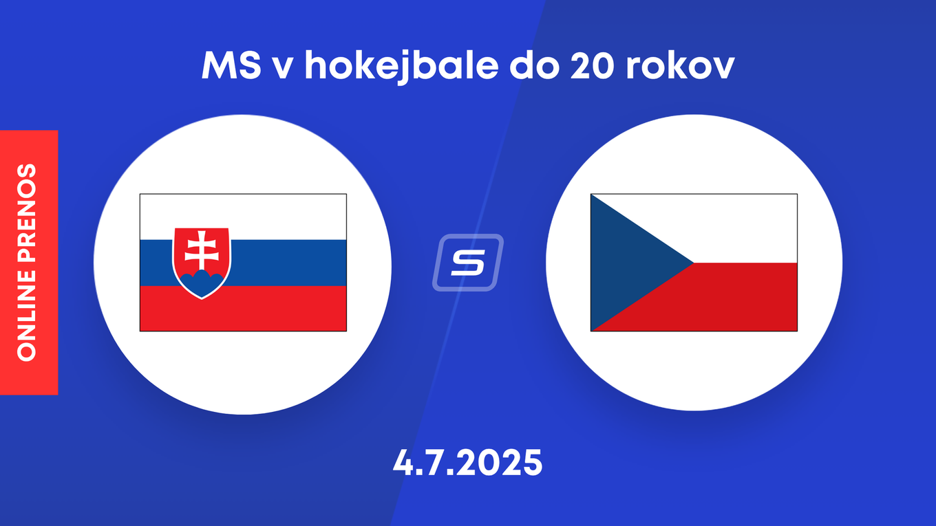 Slovensko - Česko: LIVE STREAM prenos zo zápasu MS v hokejbale do 20 rokov 2025.