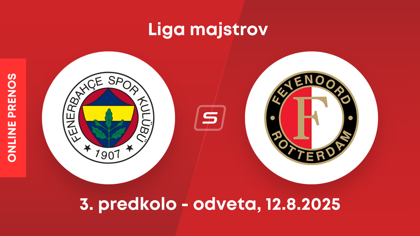 Fenerbahce SK - Feyenoord Rotterdam: ONLINE prenos z 3. predkola Ligy majstrov.
