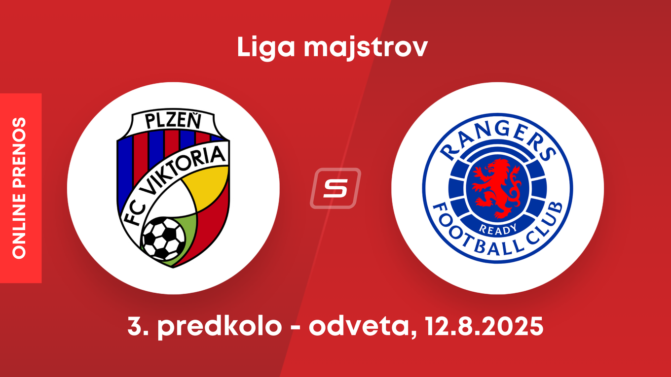FC Viktoria Plzeň - Glasgow Rangers: ONLINE prenos z 3. predkola Ligy majstrov.