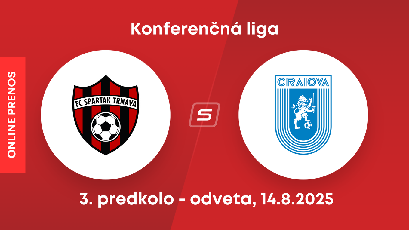 FC Spartak Trnava - CS Universitatea Craiova: ONLINE prenos z odvetného zápasu 3. predkola Konferenčnej ligy