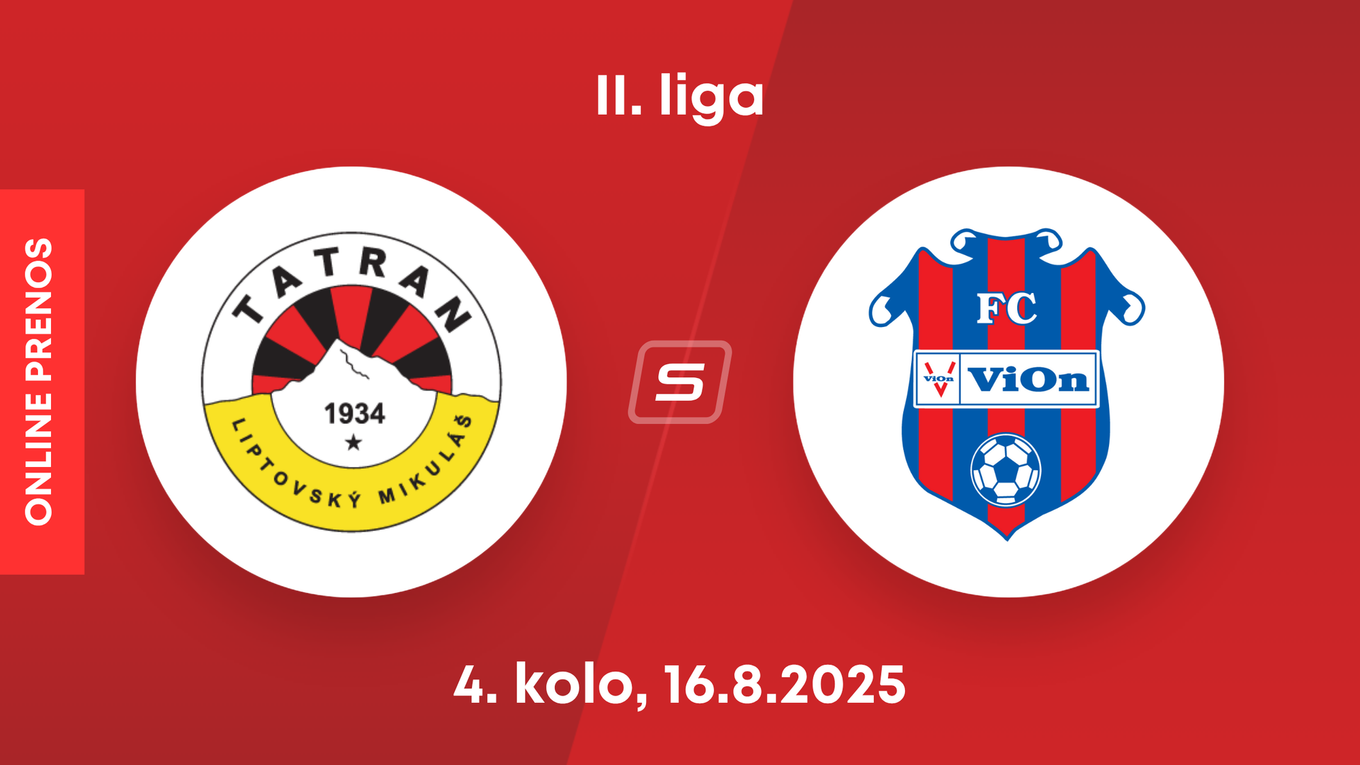 MFK Tatran Liptovský Mikuláš - FC ViOn Zlaté Moravce: ONLINE prenos zo zápasu 4. kola II. ligy.