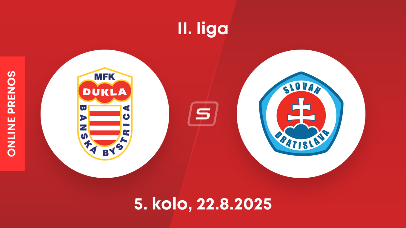 MFK Dukla Banská Bystrica - ŠK Slovan Bratislava B: ONLINE prenos zo zápasu 5. kola II. ligy.