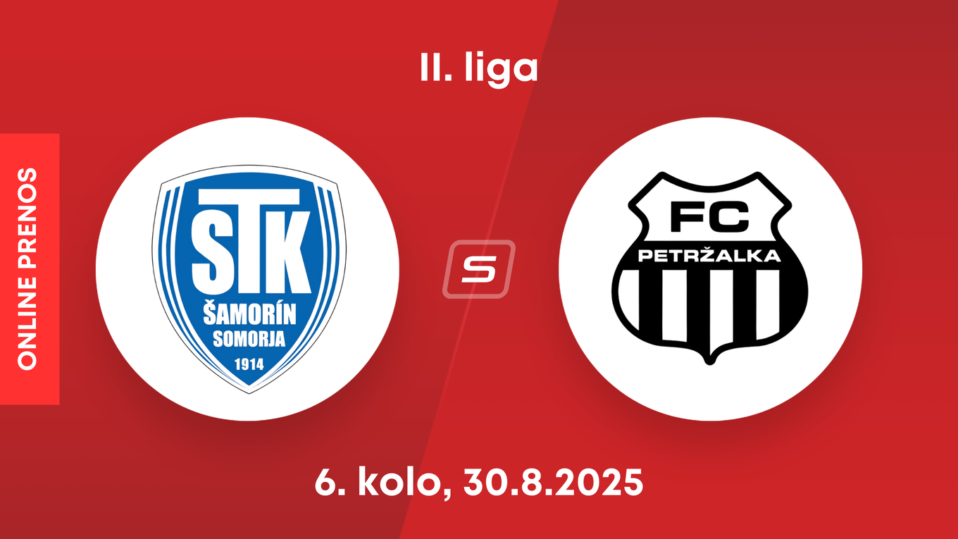 FC ŠTK 1914 Šamorín - FC Petržalka ONLINE prenos zo zápasu 6. kola II. ligy.