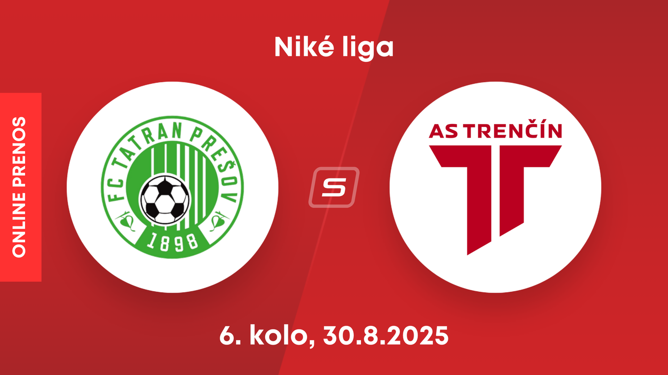 FC Tatran Prešov - AS Trenčín: ONLINE prenos zo zápasu 6. kola Niké ligy.
