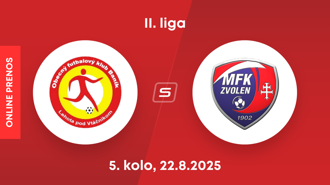 OFK Baník Lehota pod Vtáčnikom - MFK Zvolen: ONLINE prenos zo zápasu 5. kola II. ligy.
