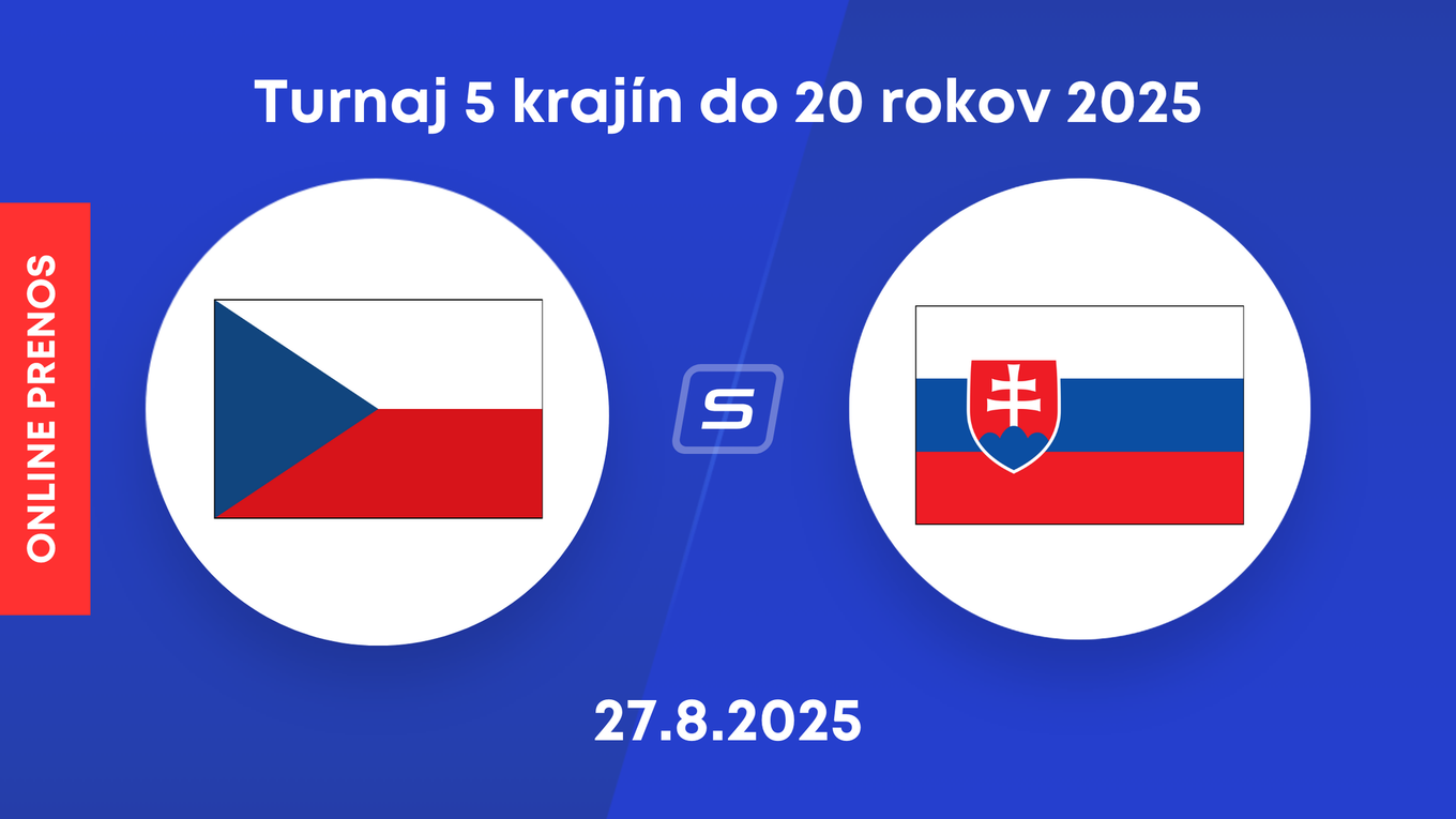 Česko - Slovensko: ONLINE prenos zo zápasu Turnaja 5 krajín do 20 rokov 2025.