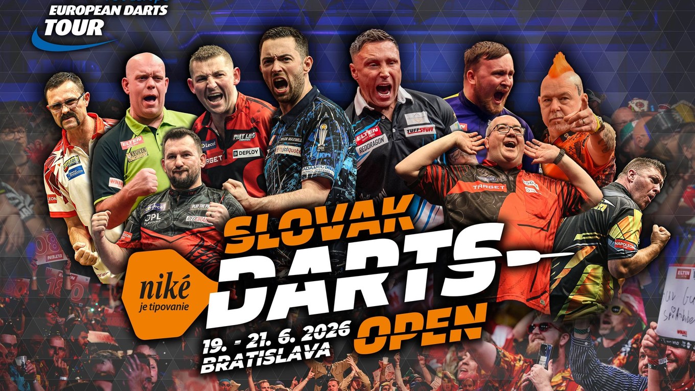 Oficiálny plagát podujatia Niké Slovak Darts Open 2026.