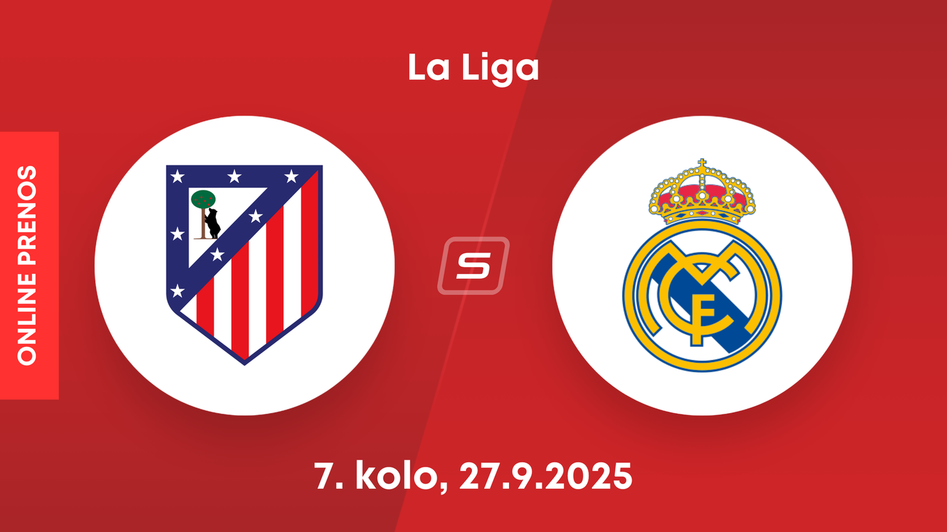 Atlético Madrid - Real Madrid: ONLINE prenos zo 7. kola La Ligy.