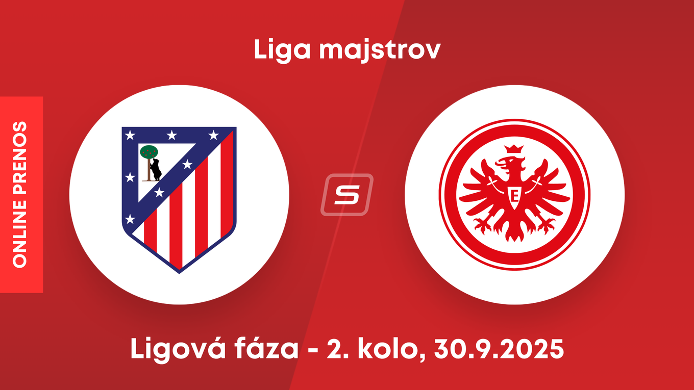 Atlético Madrid - Eintracht Frankfurt: ONLINE prenos zo zápasu 2. kola ligovej fázy Ligy majstrov. 
