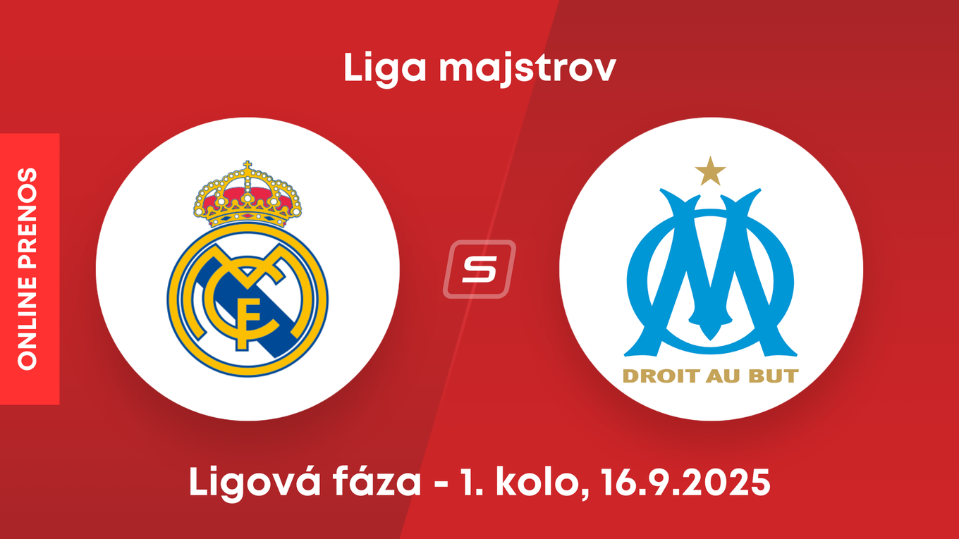 Real Madrid - Olympique Marseille: ONLINE prenos zo zápasu 1. kola ligovej fázy Ligy majstrov. 