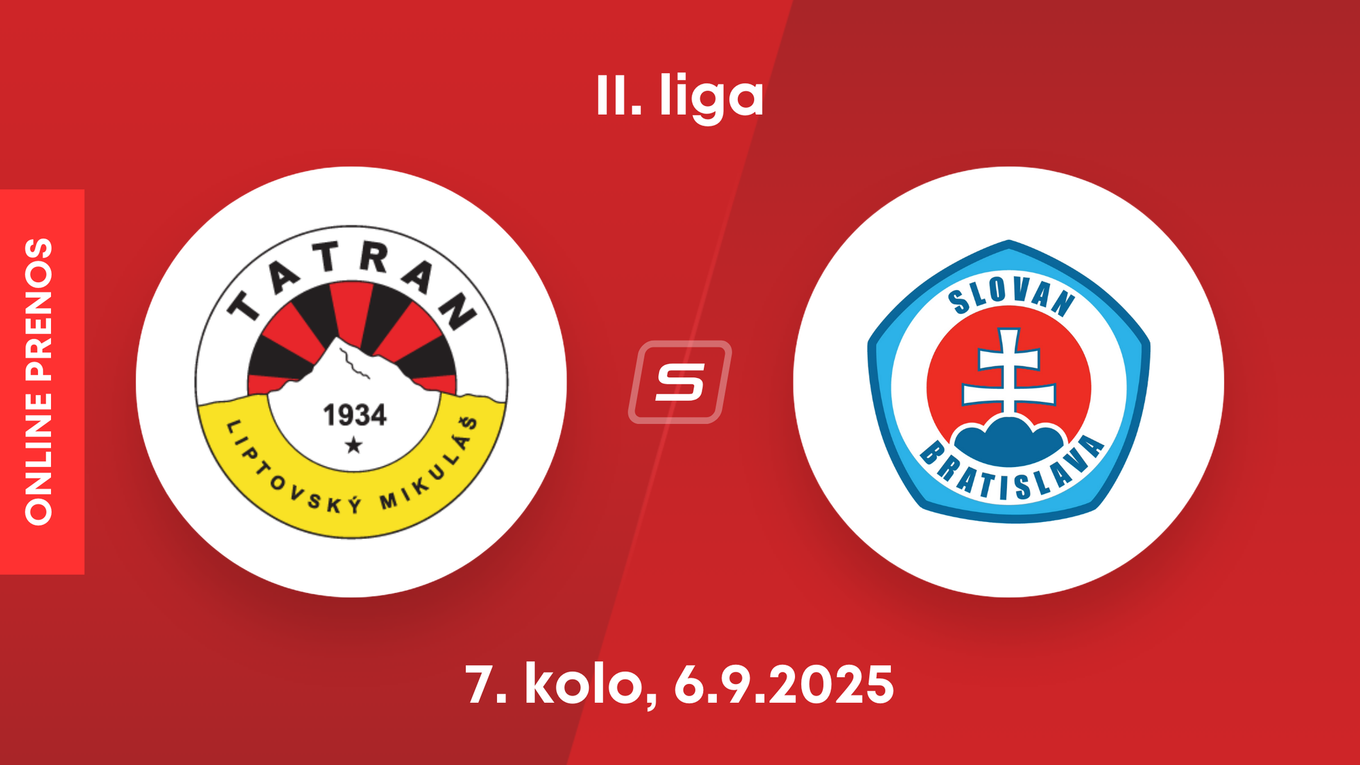 MFK Tatran Liptovský Mikuláš - ŠK Slovan Bratislava B: ONLINE prenos zo zápasu 7. kola II. ligy.