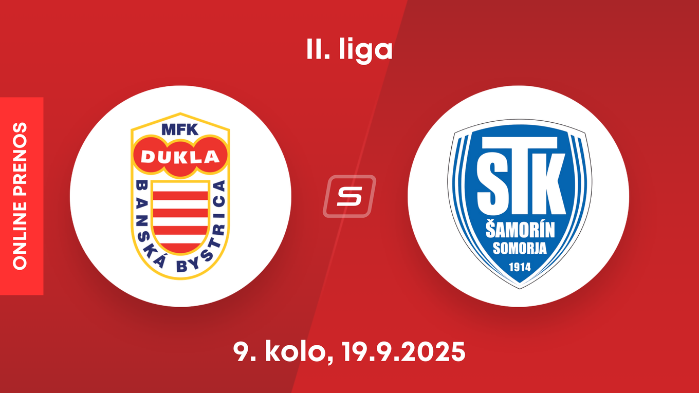 MFK Dukla Banská Bystrica - FC ŠTK 1914 Šamorín: ONLINE prenos zo zápasu 9. kola II. ligy.