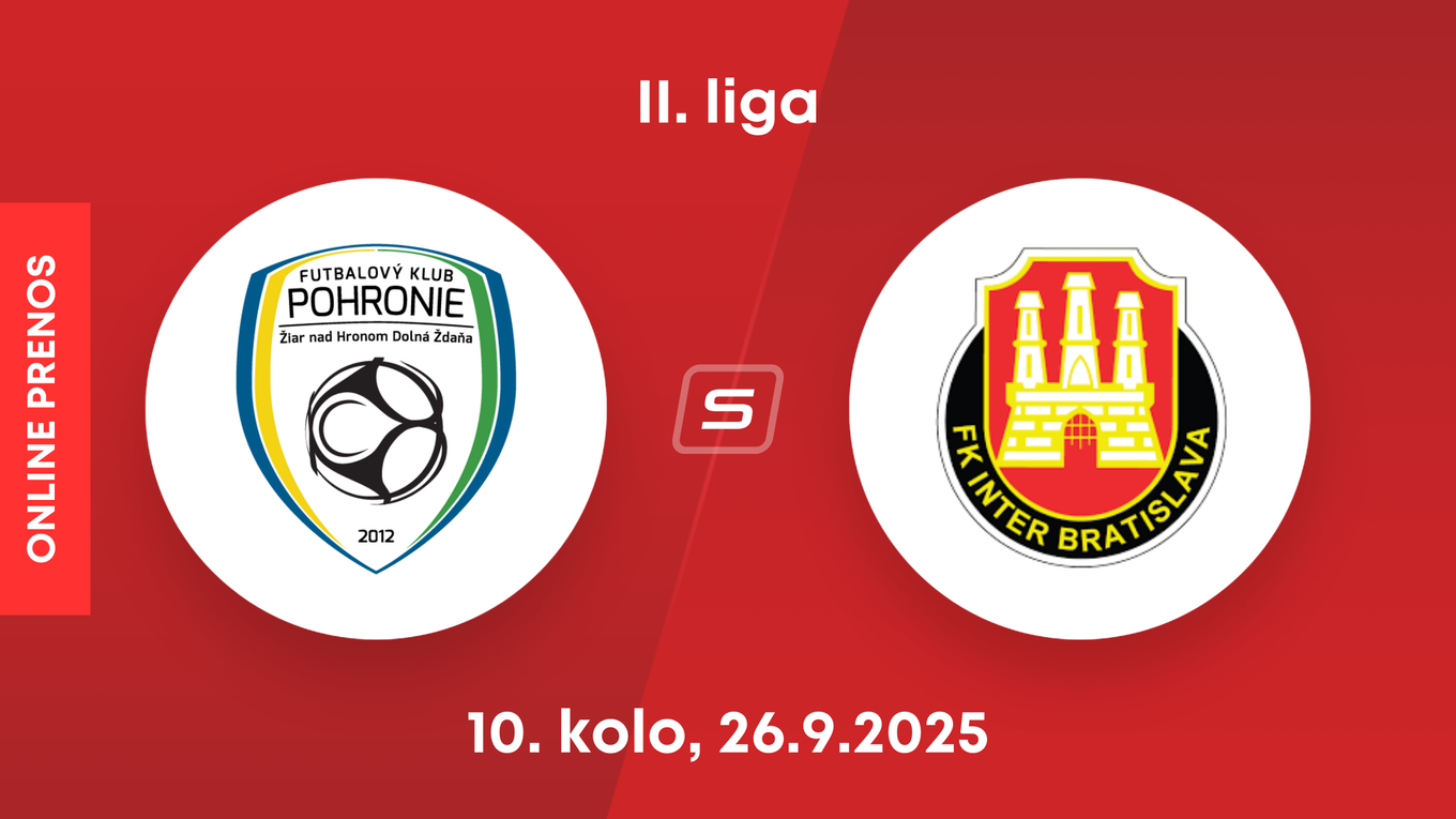 FK Pohronie - FK Inter Bratislava: ONLINE prenos zo zápasu 10. kola II. ligy.