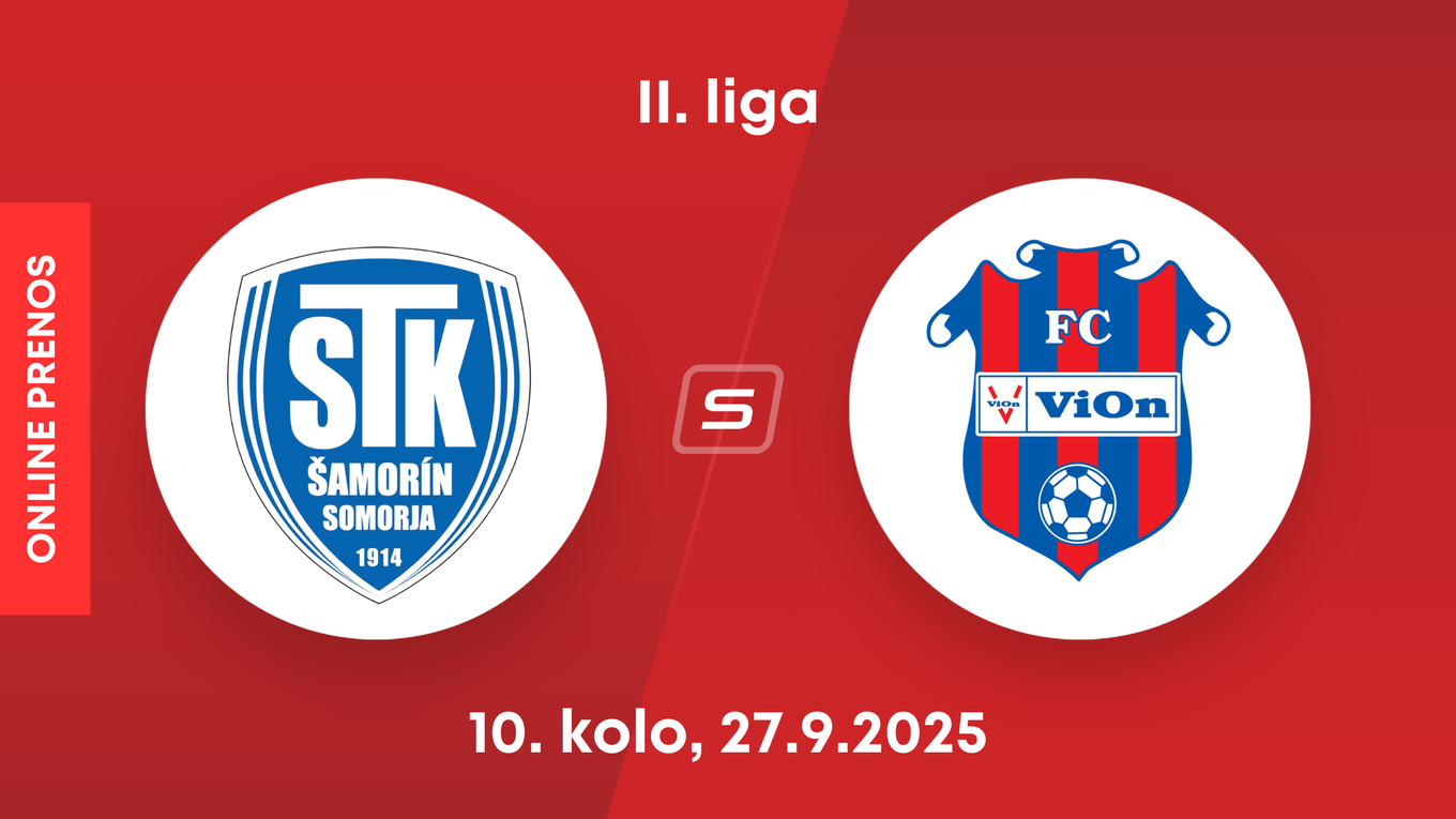 FC ŠTK 1914 Šamorín - FC ViOn Zlaté Moravce: ONLINE prenos zo zápasu 10. kola II. ligy.