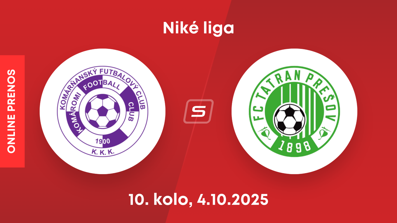 KFC Komárno - FC Tatran Prešov: ONLINE prenos zo zápasu 10. kola Niké ligy.