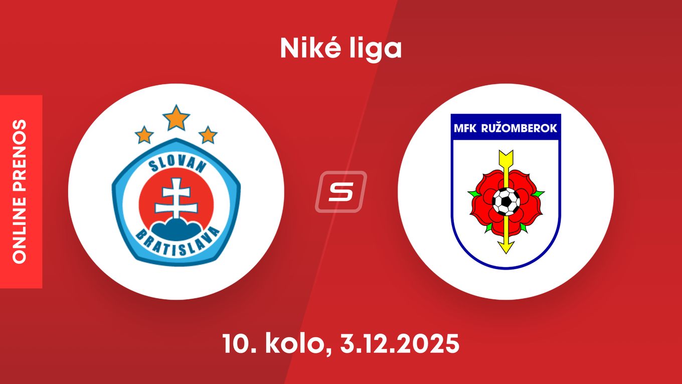 ŠK Slovan Bratislava - MFK Ružomberok: ONLINE prenos zo zápasu 10. kola Niké ligy.