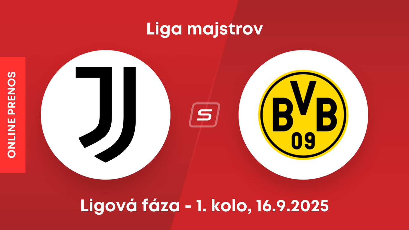 Juventus FC - Borussia Dortmund: ONLINE prenos zo zápasu 1. kola ligovej fázy Ligy majstrov.