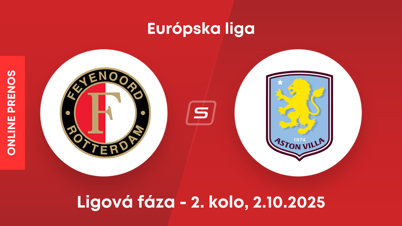 Feyenoord Rotterdam - Aston Villa: ONLINE prenos zo zápasu Európskej ligy.