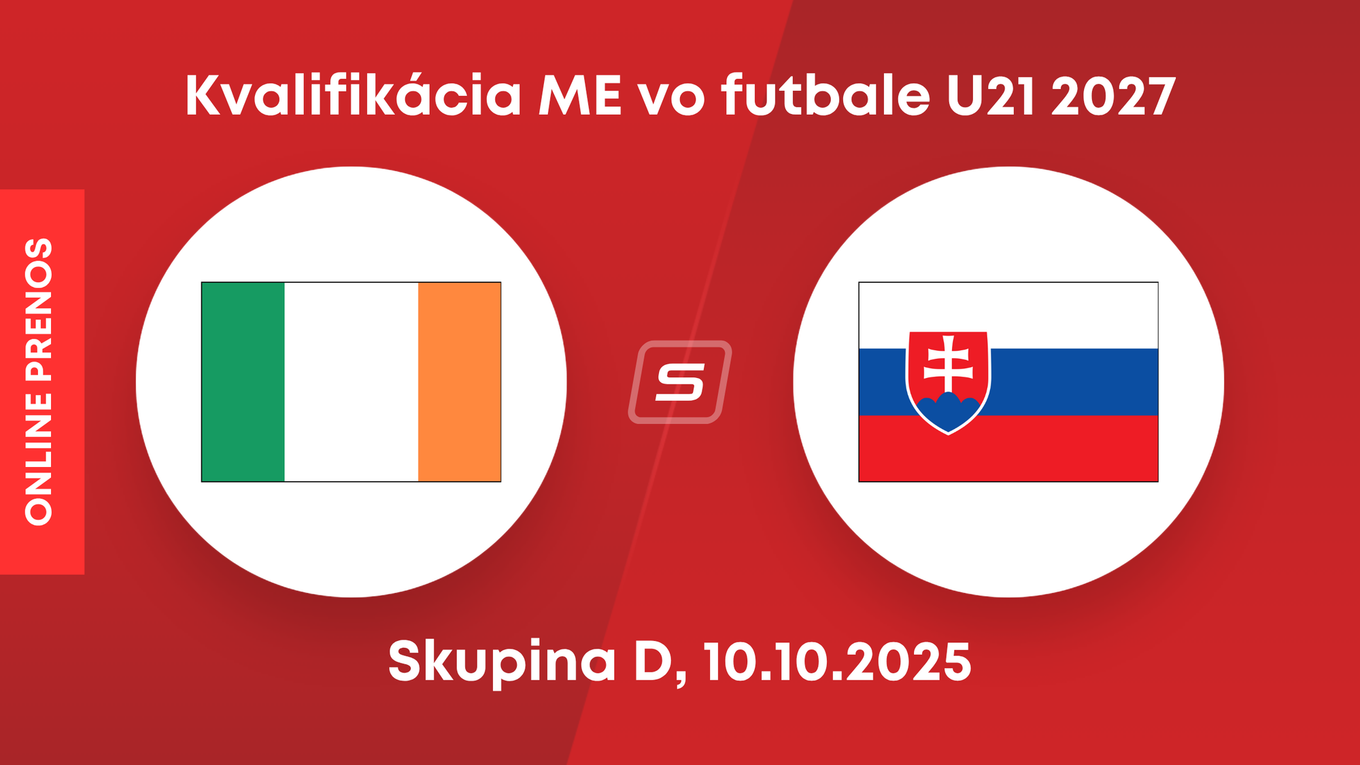 Írsko - Slovensko: ONLINE prenos zo zápasu kvalifikácie ME hráčov do 21 rokov 2027.
