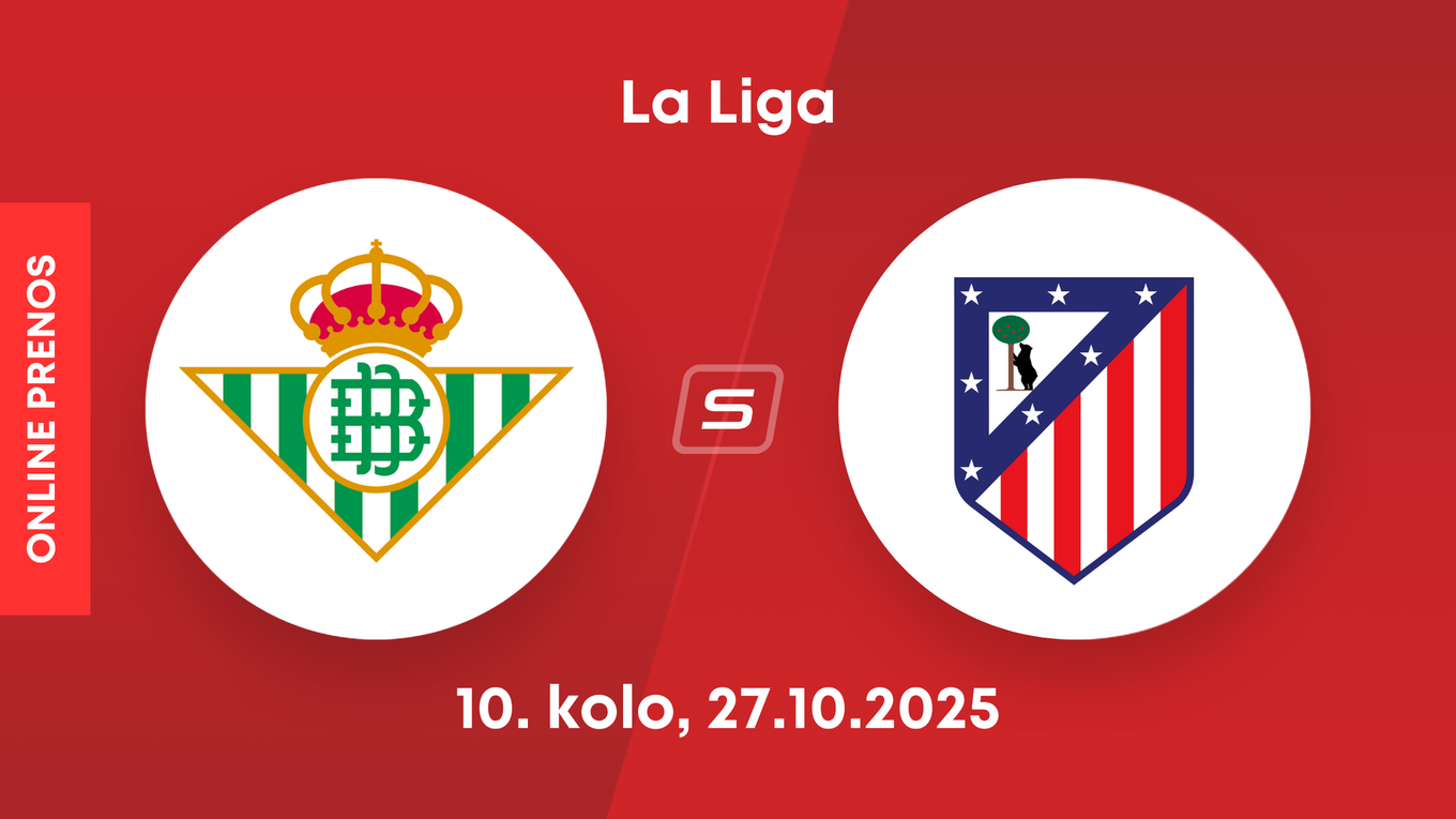 Real Betis - Atlético Madrid: ONLINE prenos zo 10. kola La Ligy.
