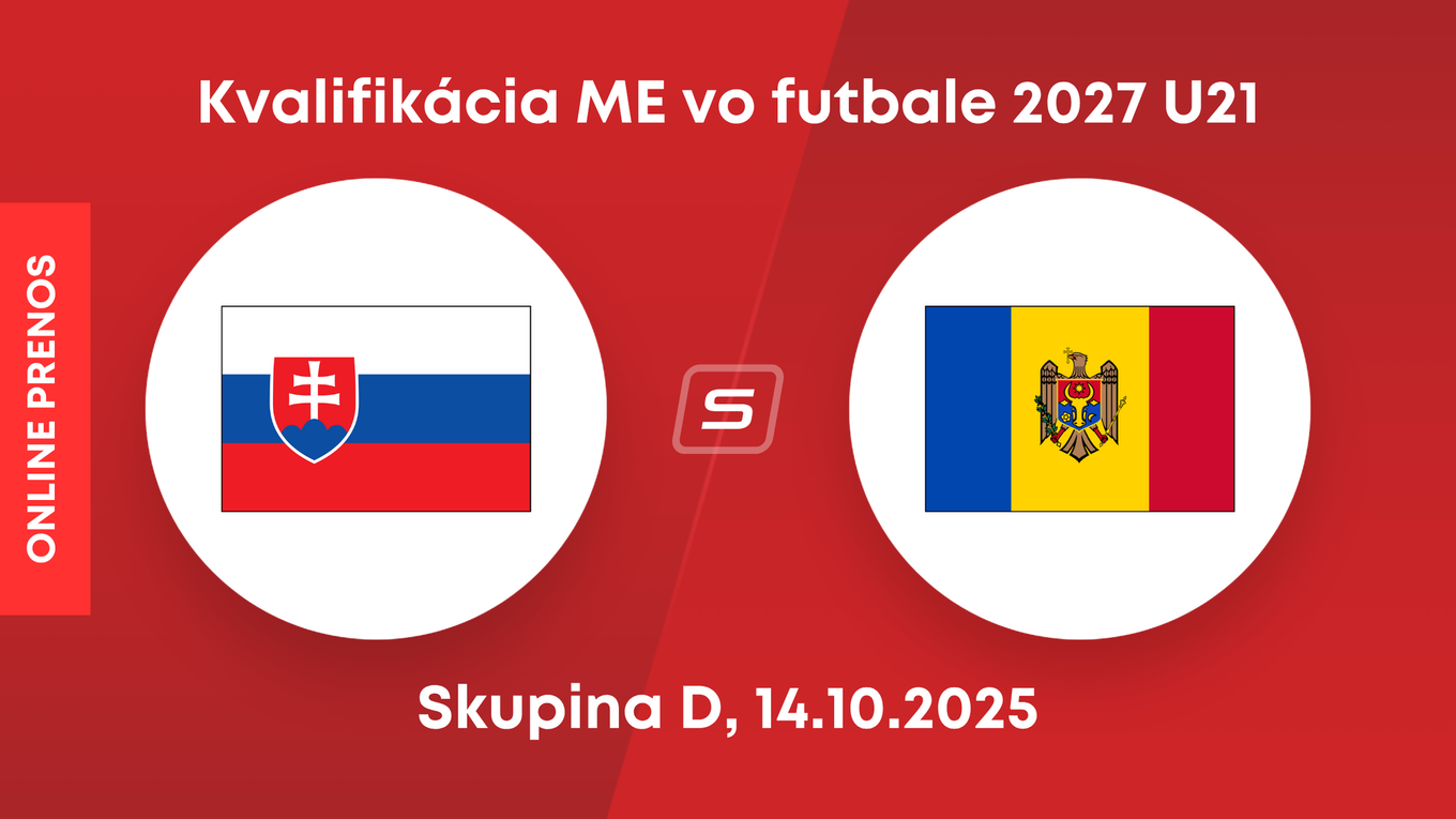 Slovensko - Moldavsko: ONLINE prenos zo zápasu kvalifikácie ME hráčov do 21 rokov 2027.