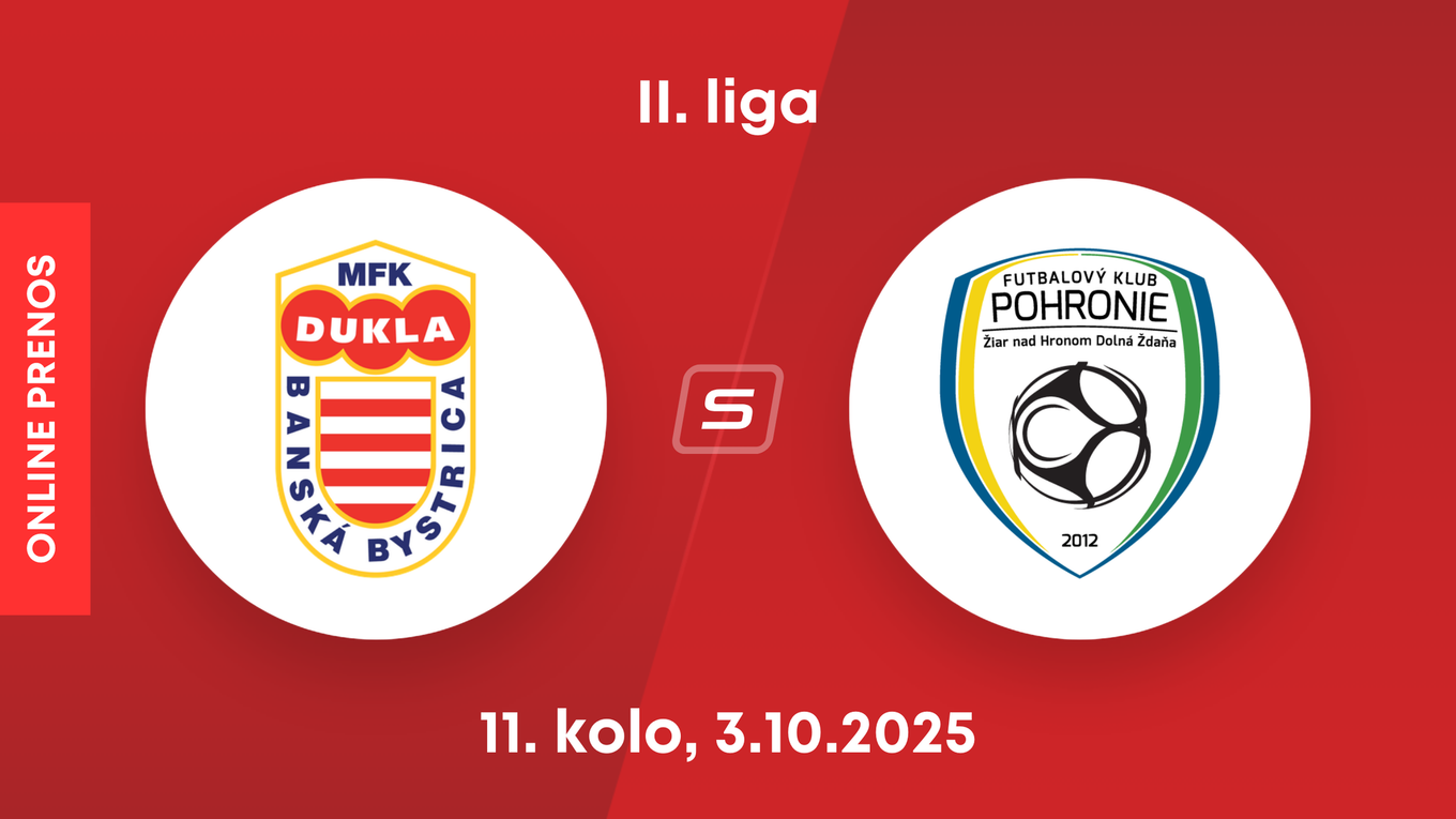 MFK Dukla Banská Bystrica - FK Pohronie: ONLINE prenos zo zápasu 11. kola II. ligy.