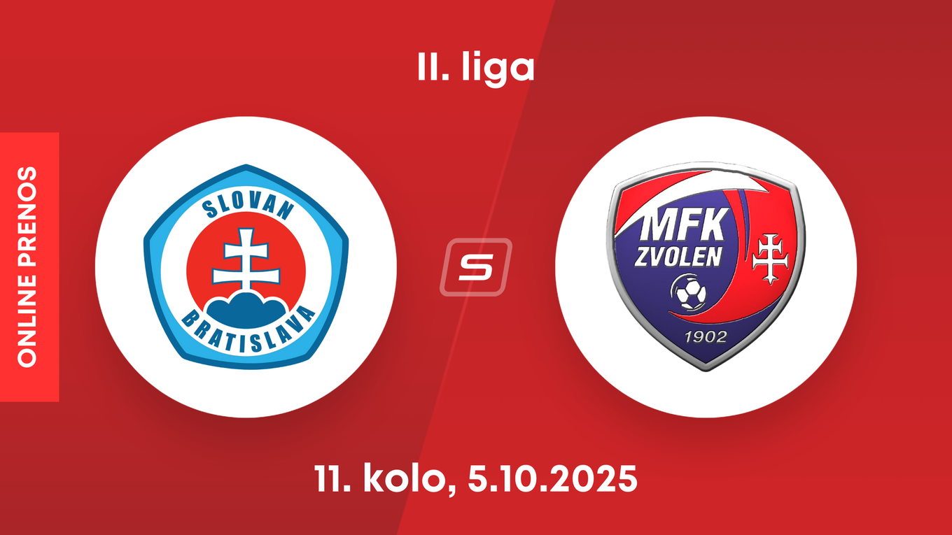 ŠK Slovan Bratislava B - MFK Zvolen: ONLINE prenos zo zápasu 11. kola II. ligy.