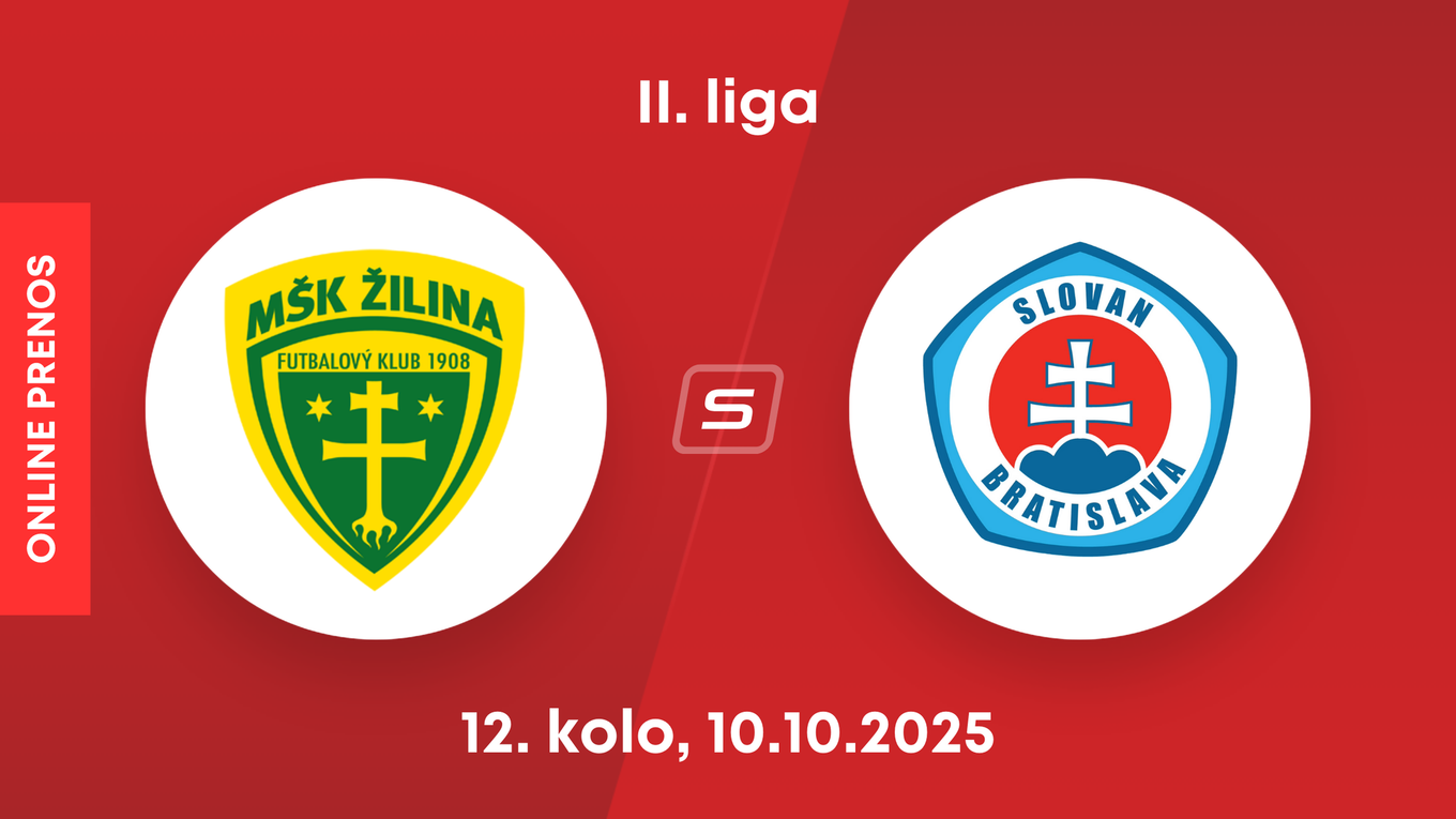 MŠK Žilina B - ŠK Slovan Bratislava B: ONLINE prenos zo zápasu 12. kola II. ligy.