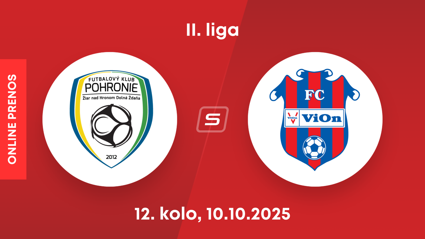 FK Pohronie - FC ViOn Zlaté Moravce: ONLINE prenos zo zápasu 12. kola II. ligy.
