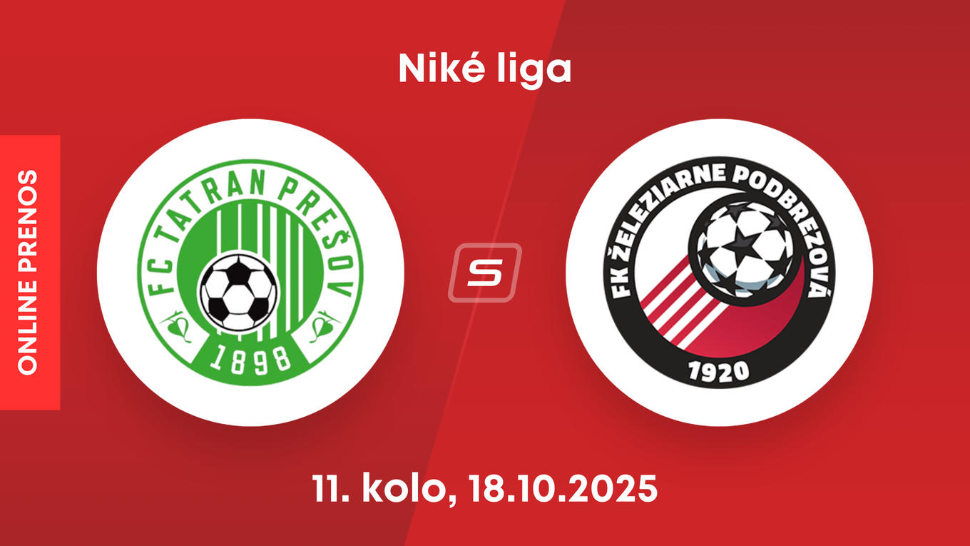 FC Tatran Prešov - FK Železiarne Podbrezová: ONLINE prenos zo zápasu 11. kola Niké ligy.